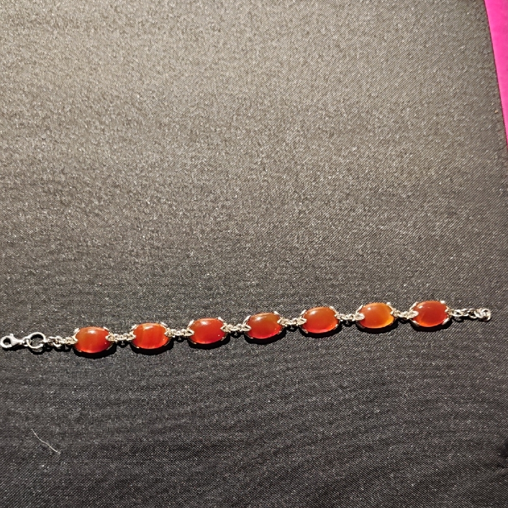 October Birthstone Carnelian 925 Silver